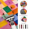 thumbnail image 5 of 5'x7' Area Rugs, Colorful Plaid Indoor Outdoor Area Rug for Living Room Bedroom, Geometric Modern Abstract Art Washable Bathroom Rugs Kitchen Floor Carpet Mats Home Decor Aesthetic, 5 of 8