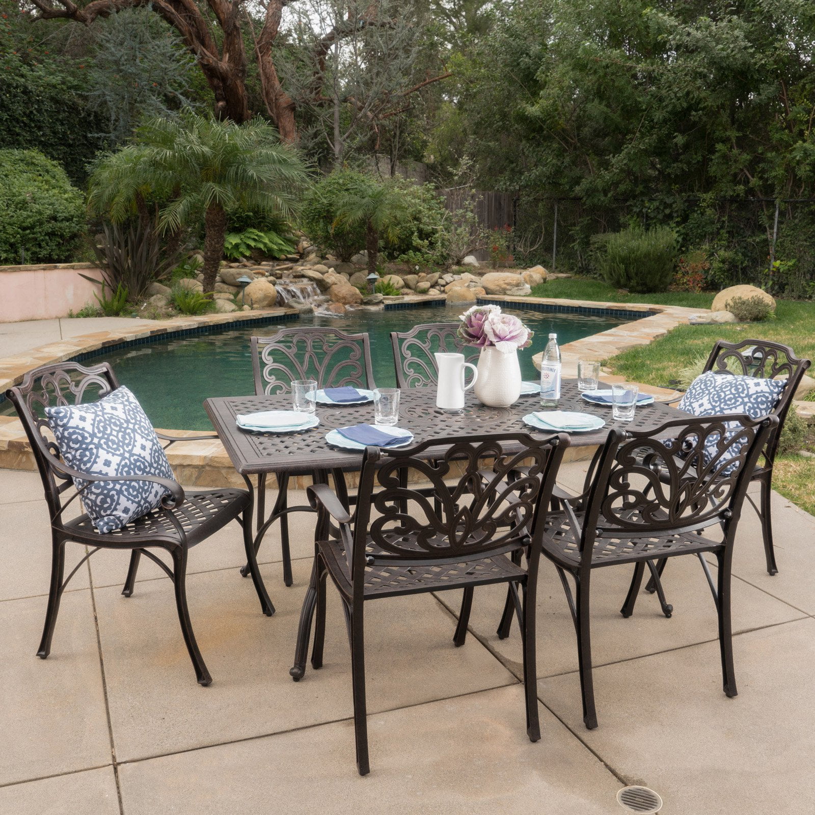 Alfresco Aluminum 7 Piece Patio Dining Set - Walmart.com - Walmart.com