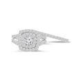 thumbnail image 4 of 2 Carat Diamond Cushion Halo Engagement Wedding Ring Set White Gold, 4 of 4
