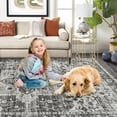 thumbnail image 4 of Garvee Washable Area Rug 5'x7' Persian Vintage Area Rug Indoor Boho Medallion Floor Cover Soft Foldable Rug for Playroom Apartment, Gray, 4 of 6