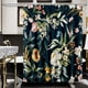 thumbnail image 1 of Cortina de ducha Amaredom negra con estampado floral impermeable 180 x 180 cm, 1 of 7