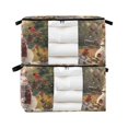 thumbnail image 3 of BZSMCE Under Bed Storage Bags With Reinforced Handles Snowman with Birds Underbed Storage, 3 of 7