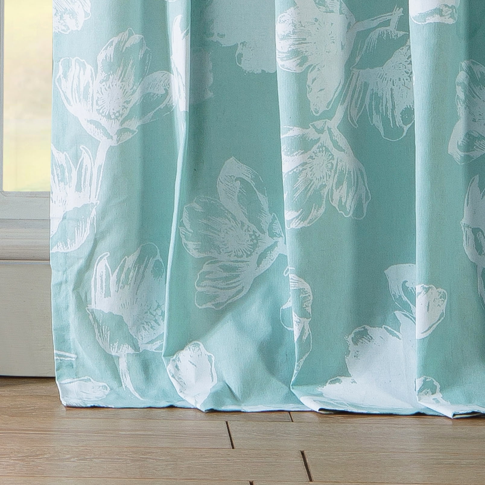 Aster Polycotton Fabric Grommet Window Curtain Set
