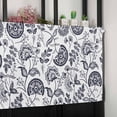 thumbnail image 6 of Dark Blue Farmhouse Valances for Windows Farmhouse Kitchen Curtains Valances Rod Pocket Valance Curtains for Kitchen Windows Floral Floral Plant Leaf Vintage Window Valances for Bathroom 42"x12", 6 of 6