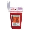 Covidien Phlebotomy Sharps Container W/Clear Lid Flip Top 1 Qt. RD SR1Q100900