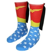 Wonder Woman Knee High Shiny Red Caped Socks, Multi