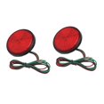 thumbnail image 2 of 2pcs Réflecteur Lumière Intégrée Lampe Ronde pour Camion Moto - Rouge, 2 of 6