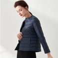 thumbnail image 1 of Chaqueta corta ajustada sin cuello para mujer, Chaqueta corta ajustada con cuello redondo de talla grande, estilo delgado, 1 of 6