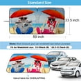 thumbnail image 4 of IC ICLOVER Auto Car Jumbo Sunshade Foldable Windshield Sun Shade Visor with Vacation Dog Pattern Design (59"x33") for Heat Block Wind Shield Screen UV Rays Full Protection, Trucks SUVs Vans, 4 of 8