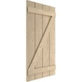 thumbnail image 3 of Ekena Millwork 22"W x 50"H Rustic Four Board Joined Board-n-Batten Sandblasted Faux Wood Shutters w/Z-Board (Per Pair), Primed Tan, 3 of 10