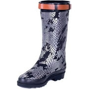 Women’s Forever Young Mid-Calf Rain Boots – Waterproof Rubber Boots with Adjustable Side Buckle – Durable Non-Slip Sole for Wet Weather, Gardening, Outdoor Work, and Everyday Wear