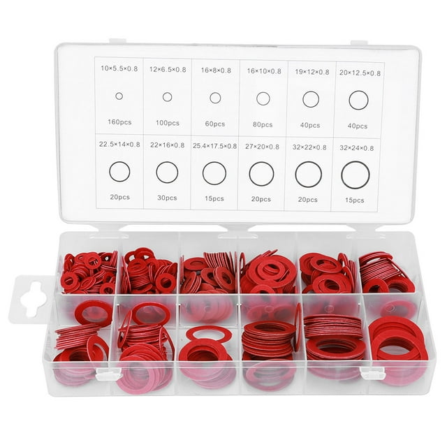 Arandela de Papel de Acero Jadeshay 600 Piezas Rojo Aislamiento