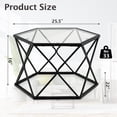 thumbnail image 4 of Costway Coffee Table Geometric Glass Modern W/Tempered Glass Top & Metal Legs Living Room, 4 of 10