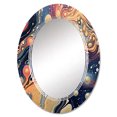 thumbnail image 2 of DESIGN ART Designart "Orange Blue Galactic Universe II" Comets Modern Wall Mirror 24in.x36in., 2 of 4