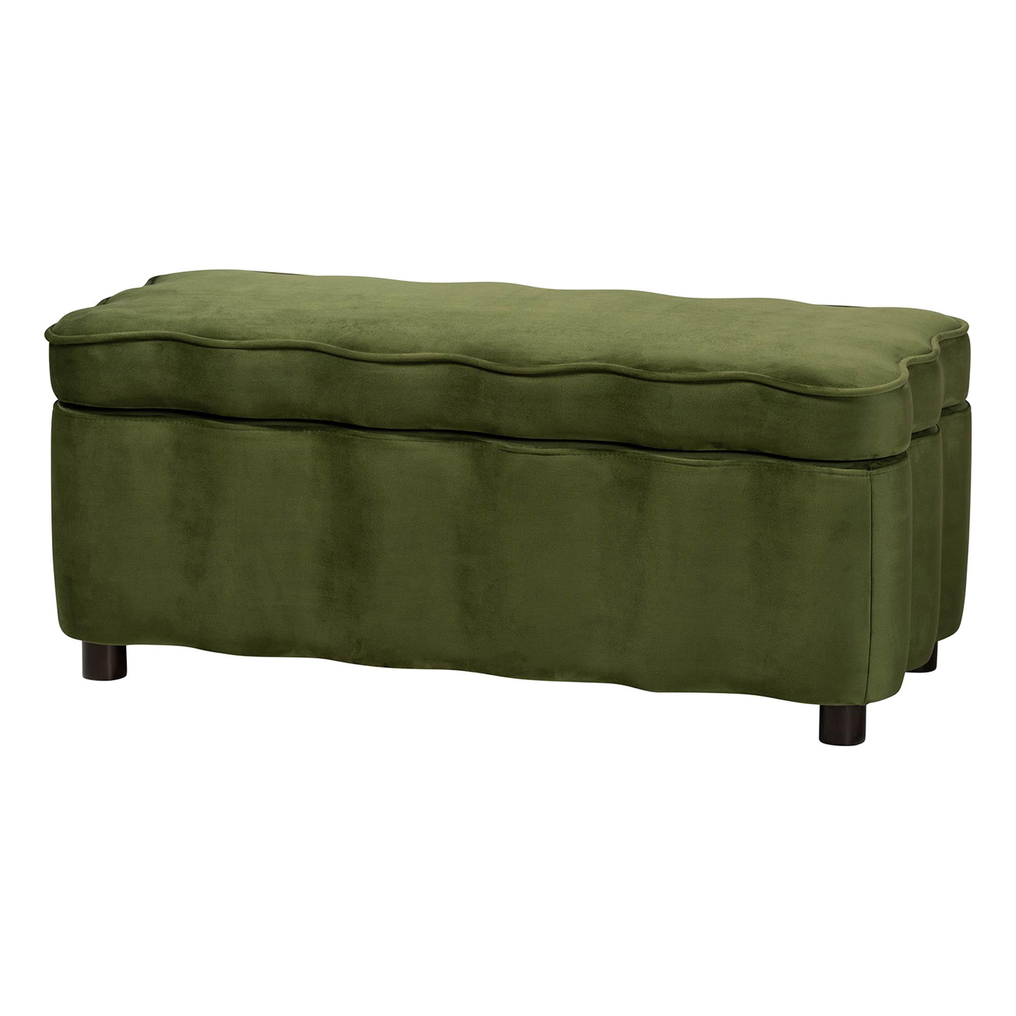 bali & pari Paulina Modern Luxe Storage Bench, Moss Green