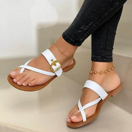 

Aueoeo Summer Ladies Shoes Flip Flops Casual Women s Sandals Beach Sandals Clearance