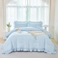 thumbnail image 1 of Juego de cama ANGIYUIN Twin azul claro con volantes, 5 piezas, 1 of 8