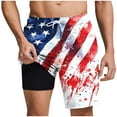 thumbnail image 3 of cllios Mens Independence Day Board Shorts American Flag Swim Trunks for Men with Compression Liner Quick Dry Bathing Suits, 3 of 7