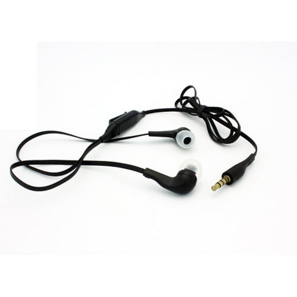 Compatible With Google Pixel 3a XL - Black Leather Side Case w Sound Isolating Handsfree Headset Earphones Earbuds w Mic