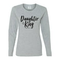 thumbnail image 2 of Wild Bobby Daughter Of The King 2 Corinthians 6:18 Inspirational/Christian Women Graphic Long Sleeve Tee, Heather Grey, XX-Large, 2 of 5