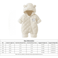thumbnail image 3 of BENJAMJAM 0-2Y One-Piece Romper Bear Ear Hood Adorable Bear Patch Detail Multiple Colors Ideal Fall/Winter Outings & Daily Wear, 3 of 13