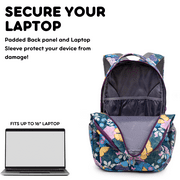 J World Girls Cornelia 18 Multi Compartment Laptop Backpack for School and Travel, Secret Garden