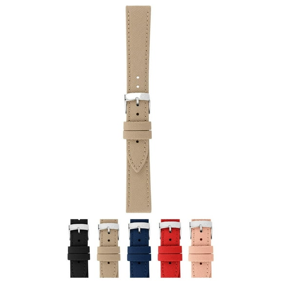 Morellato Ocean Recycled PET from the Mediterranean Sea lined with Microfiber Watch Strap - Sand - 16mm - Chrome-plated Stainless Steel Buckle - SAVE THE NATURE Collection