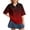Red_#06, variant on Sewkxo Women's Rugby Shirt Gradient Color Polo T-Shirts Oversized Short Sleeve Lapel V Neck Tee Summer Pullover Tops,Black L
