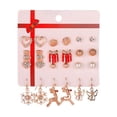 thumbnail image 1 of Pendientes de Navidad,Pendientes de regalo de árbol de Navidad Pendientes de campana de ciervo,Juego de joyería de fiesta para mujer con de moda combinación,Pendientes de aro para, 1 of 8