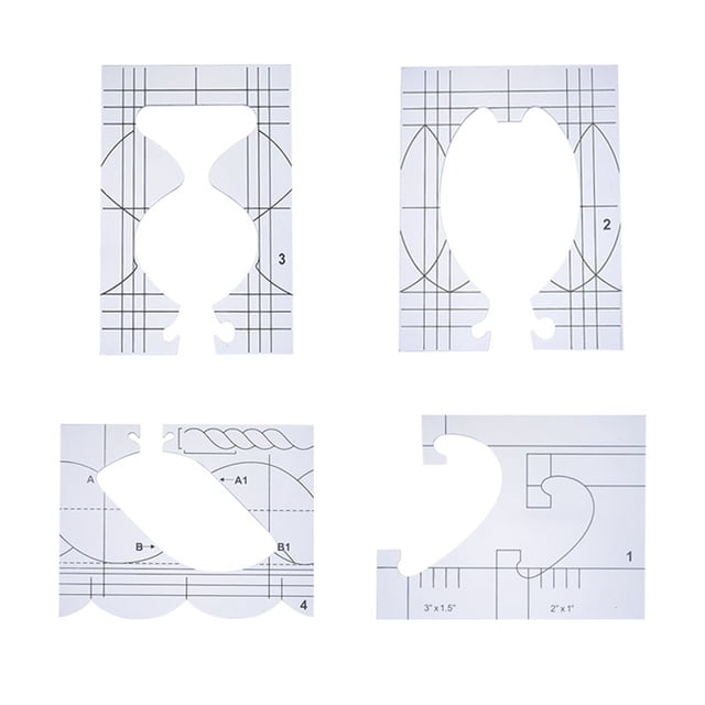 Formas de costura curvas acrílicas Clear Redacción Patrón de dibujo Tasadores Crafters Guía de marcado Suministros para principiantes 4 piezas Guardurnaity HA012219-00