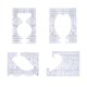 thumbnail image 1 of Bearachild Reglas de costura curvas acrílicas, 4 piezas, plantillas de patrones de dibujo transparentes, sastres, artesanos, suministros de guía de Artesanía Bearachild HA012219-00, 1 of 6