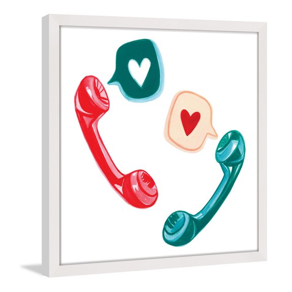 Marmont Hill "Love Phones" by Molly Rosner Framed Painting Print