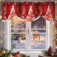 thumbnail image 6 of Christmas Red Tie Up Valances Curtain, Star Shiny Xmas Tree Winter Sky Snow Farmhouse Adjustable Rod Pocket Short Window Treatment Tie Up Curtains Valances for Kitchen Living Room Bathroom 54x18 In, 6 of 9