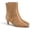 Beige, variant on MAYBEL CARAMEL Women's Ankle Boots Heel: Chunky Low Heeled Almond Toe Booties | Cushioned All-Day Comfort for Walking - Side Zipper short Booties - Dress Western Style for Fall Size 9