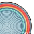 thumbnail image 3 of Gibson Home Rainbow Party 12 Piece Hand-Painted Multi-Color Stoneware Dinnerware Dish Set - Blue, 3 of 7