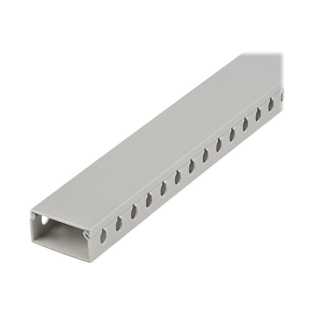 StarTech.com Open Slot Cable Management Raceway with Cover, 2"(50mm)W x 1"(25mm)H, 6.5ft(2m) length, 1/4"(8mm) Slots, PVC Network Cable Hider Kit/Wall Wire Duct, Max 25 Cables, UL Listed - UL94 V0, M1 Fire Rated (CBMWD5025) - Cable raceway - 6.6 ft - gray - TAA Compliant