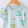 thumbnail image 3 of Ulanda Baby Boy Clothes Summer Baby Boy Bubble Romper Short Sleeve Jumpsuit One Piece Outfit Newborn Infant Clothing (Mint Green, 3-6 Months), 3 of 4
