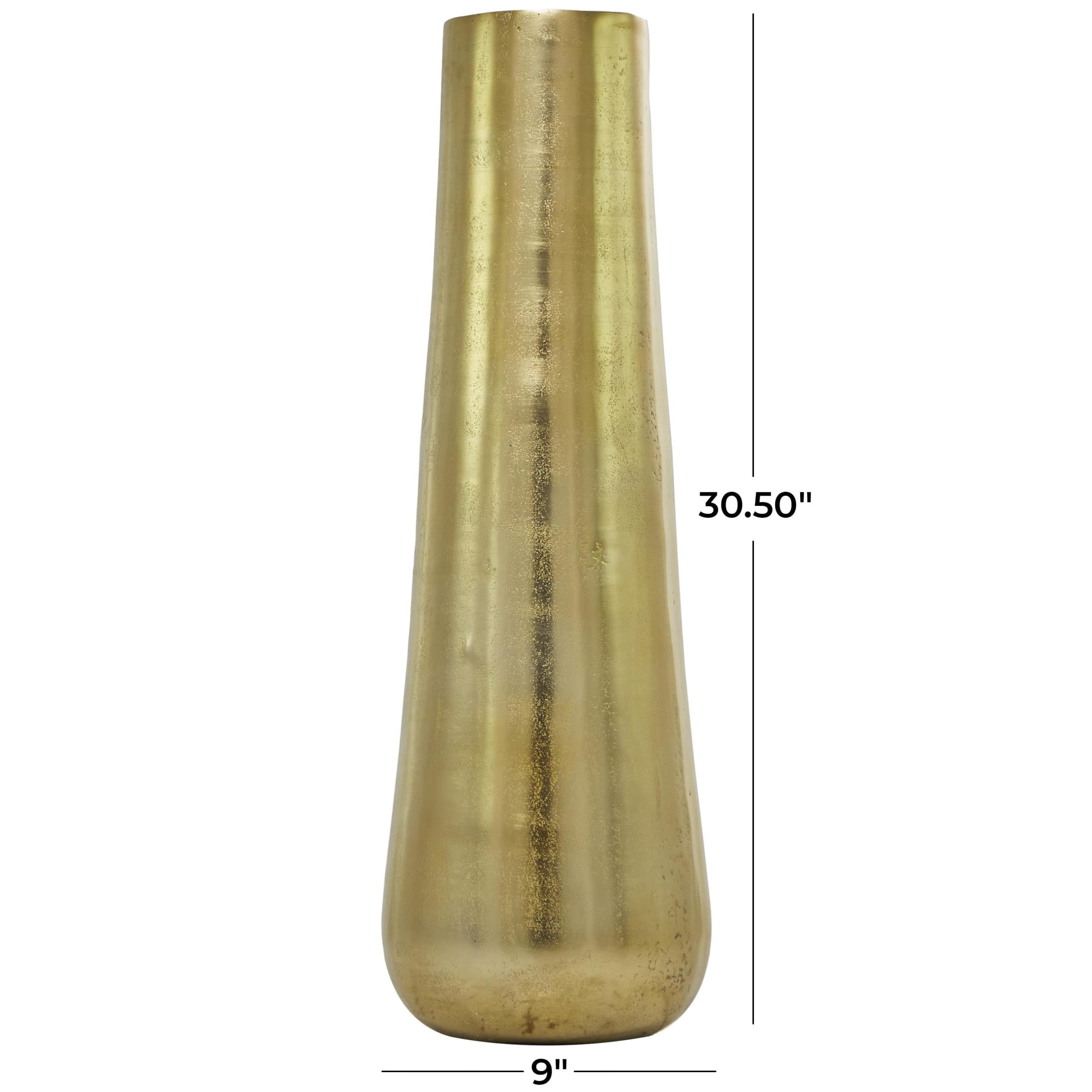 DecMode 31" Gold Aluminum Metal Vase