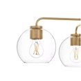 thumbnail image 3 of Open Box Hampton Bay Nelwyn 25 in. 4-Light Vintage Brass Chandelier with Clear Glass Globe Shades, 3 of 7