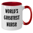 thumbnail image 2 of Funny Nurse Quote World's Greatest Nurse Two Tone Coffee Mug Gifts from Family for Mother's Day, 2 of 4