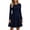 #H-Navy, variant on ZHYou Women Long Sleeves A-Line Mini Dresses Crew Neck Flowy High Waist Flare Swing Dresses for Big Women,Wine,Size M