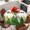 Green White, variant on Red Christmas Tree Round Tablecloth, Fitted Table Cover with Elastic for 36"-44" Round Tables, Green Xmas Tree Snowflake Stars Winter Table Cloth Outdoor Indoor Dinning Party Waterproof Tablecloths