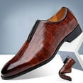 thumbnail image 3 of Dakaela Mens Hands Free Oxfords Slip on Business Formal Classic Captoe Dress Shoes for Men Brown 14, 3 of 6