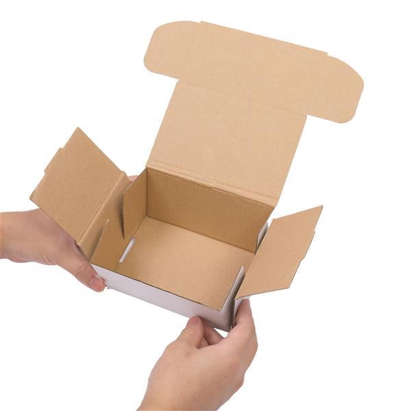 Alvantor 6 x 4 x 3 in Moving Boxes, Corrugated Cardboard Packing Boxes, White and Yellow Shipping Boxes, 50 Pack