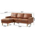 thumbnail image 5 of Dinosisco 82" L-Shape Sofa with Left Chaise, Suede Upholstered 3-Seater Couch for Living Room, Brown, 5 of 8