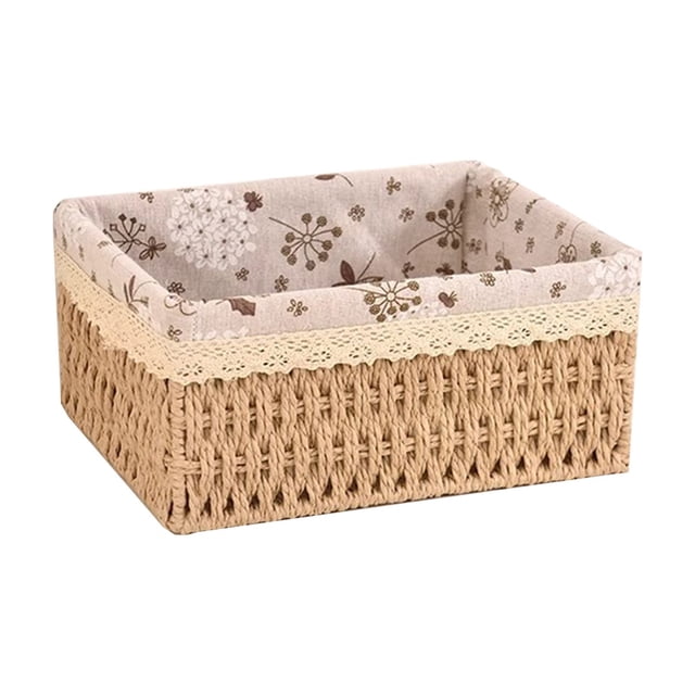 Car Organizers and Storage Desktop Storage Basket for Miscellaneous Items Keys Woven Storage Basket Coffee Table Organizer Woven Basket Storage Box Storage Frame Snack Basket Storage for Bedroom