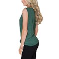 thumbnail image 3 of Camisetas sin mangas con cuello en V y botones para mujer Camisas básicas sin mangas de verano informales Camisola con tiras en la parte delantera, Green-M brillar vestir, 3 of 4
