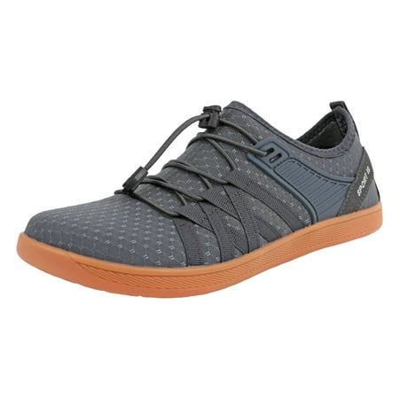 

MIASHUI Walking Shoes Solid Color Flat Bottom Comfortable Mesh Breathable Elastic Belt Creek Tracing Shoes Womens Sneakers Grey 10