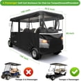 thumbnail image 4 of 10L0L Golf Cart Enclosure 4 Passenger for Club Car Tempo/Onward, 600D Waterproof Golf Cart Rain Cover Accessories, Black, 4 of 7