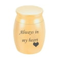 thumbnail image 2 of Walbest Small Keepsake Urns for Ashes Mini Cremation Urns for Ashes Stainless Steel Memorial Ashes Holder Boxes-Always in my heart, 2 of 6